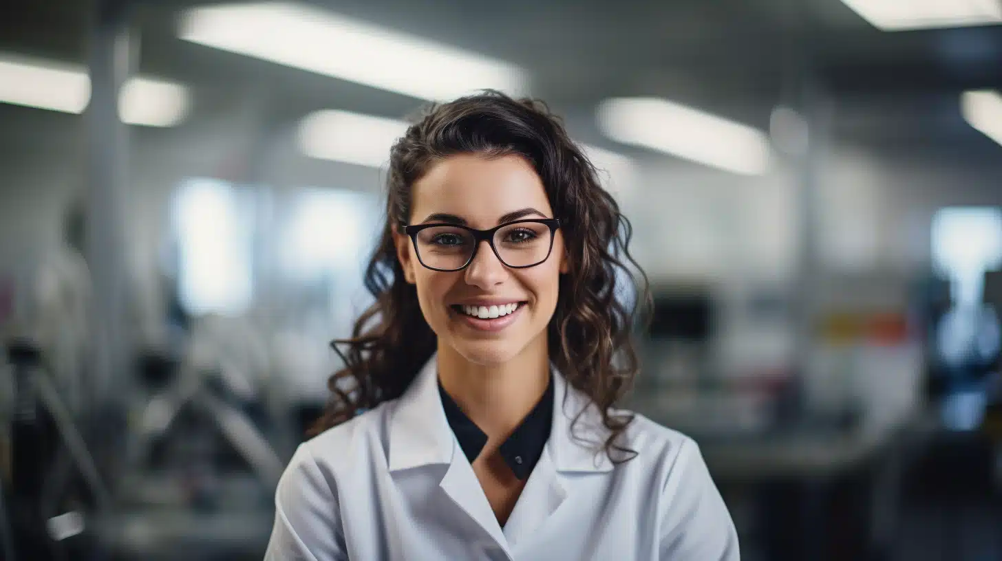 Fume Cupboard Servicing Smiling Female Lab Technician